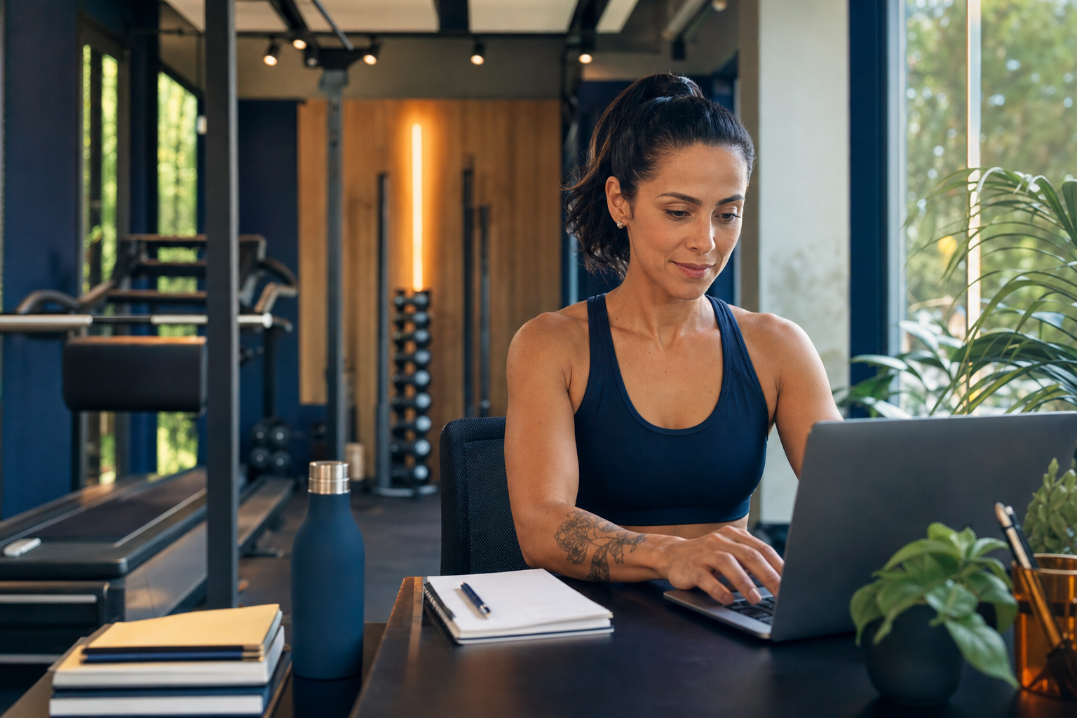 Personal trainer organizando sua rotina